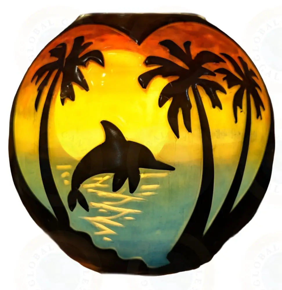 Dolphin in Tropical Sunset Purple