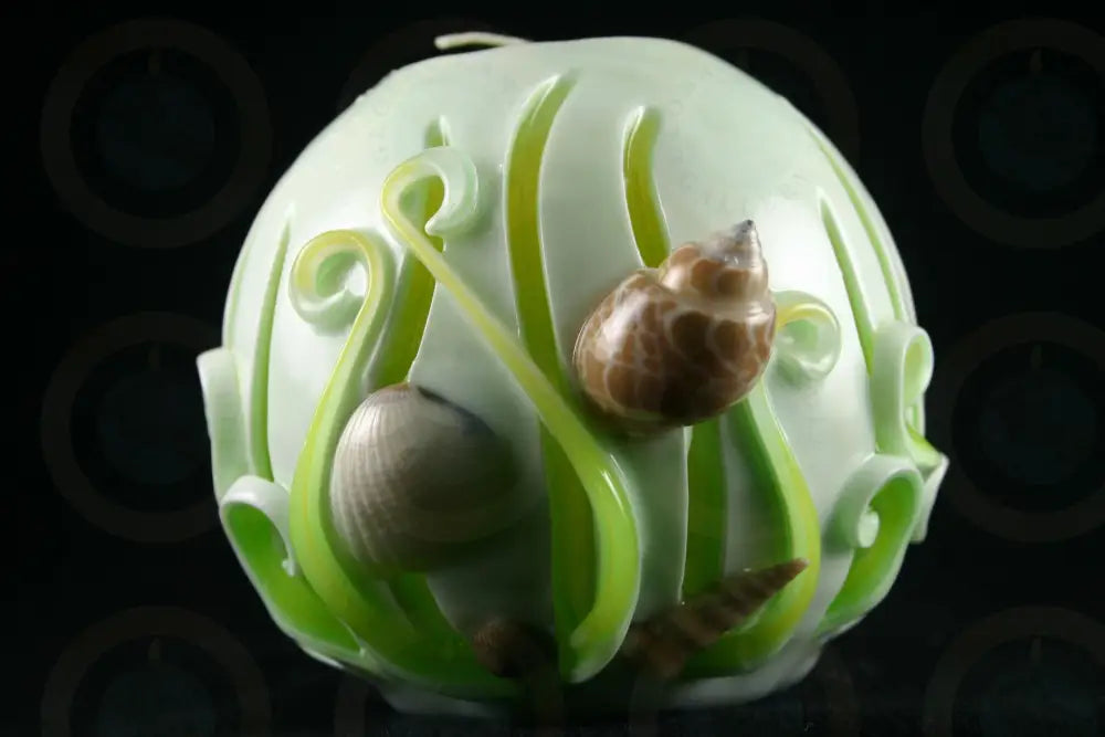 Green Yellow Shell Ball Candle