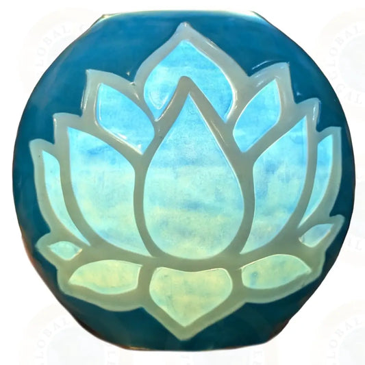 Lotus Flower Blue Monotone