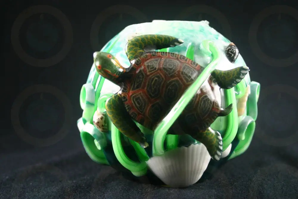 Sea Turtle Wrapped in Green Candle