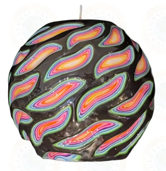 Art Deco Multicolor Curved Multicolor & Black
