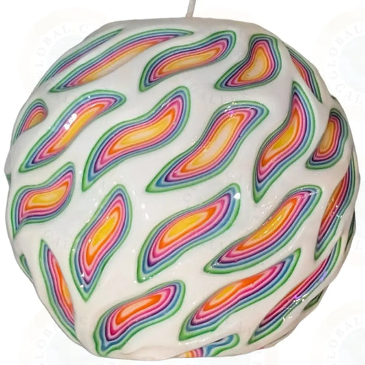 Art Deco Multicolor Curved Multicolor & White