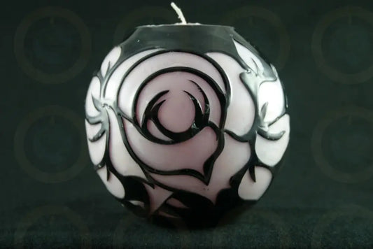 Black Deco Rose Candle