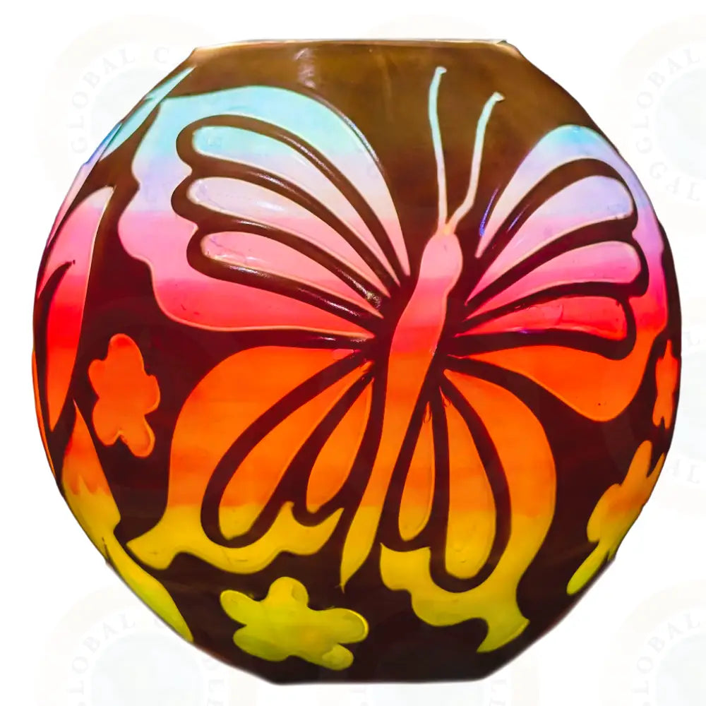 Butterfly with Flowers Multicolor & Black