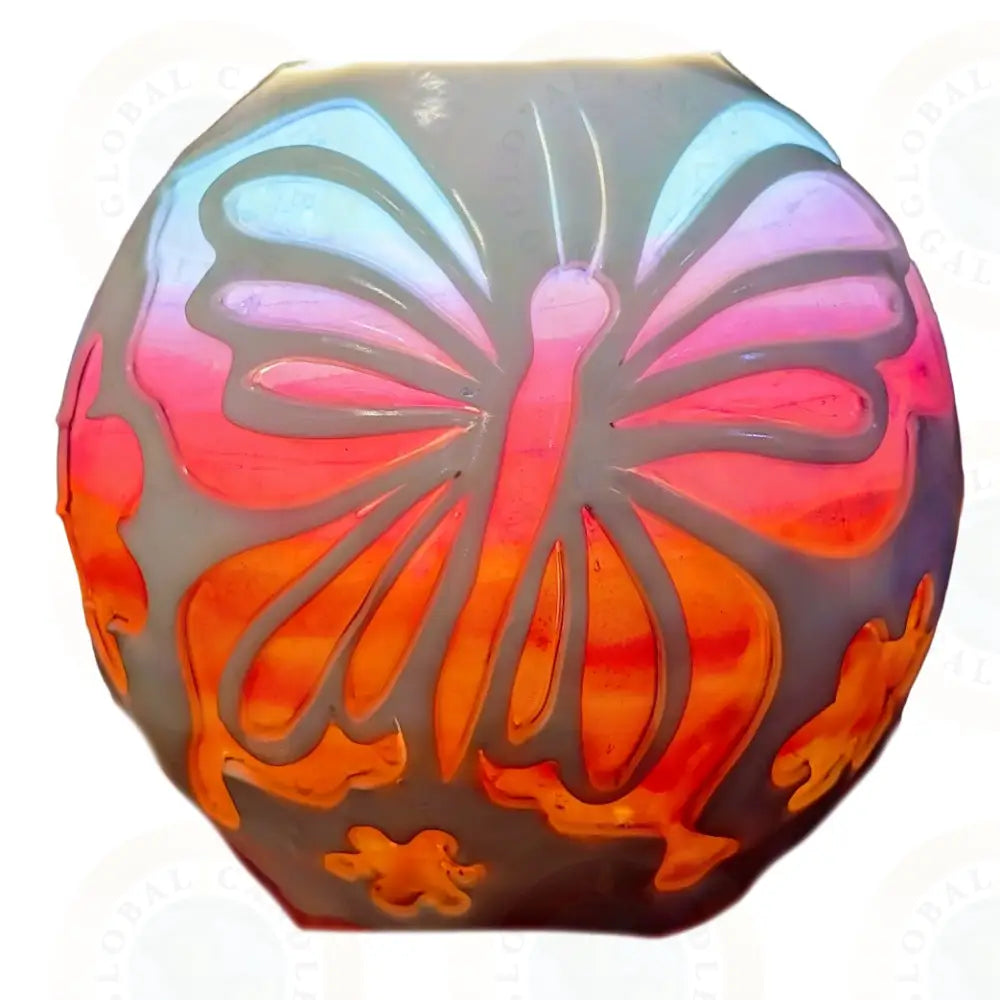 Butterfly with Flowers Multicolor & White