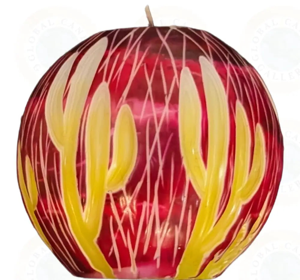 Cactus (Wood/Coconut) Pink/Red & Yellow