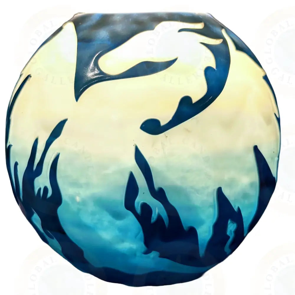 Dragon with Flames Blue
