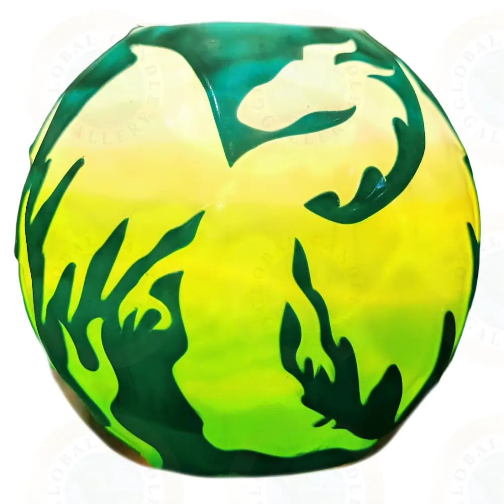 Dragon with Flames Green