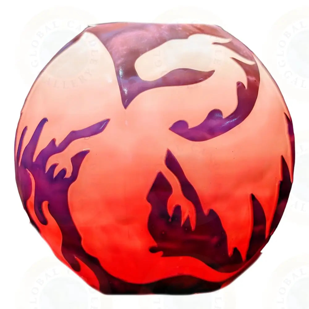 Dragon with Flames Pink Purple