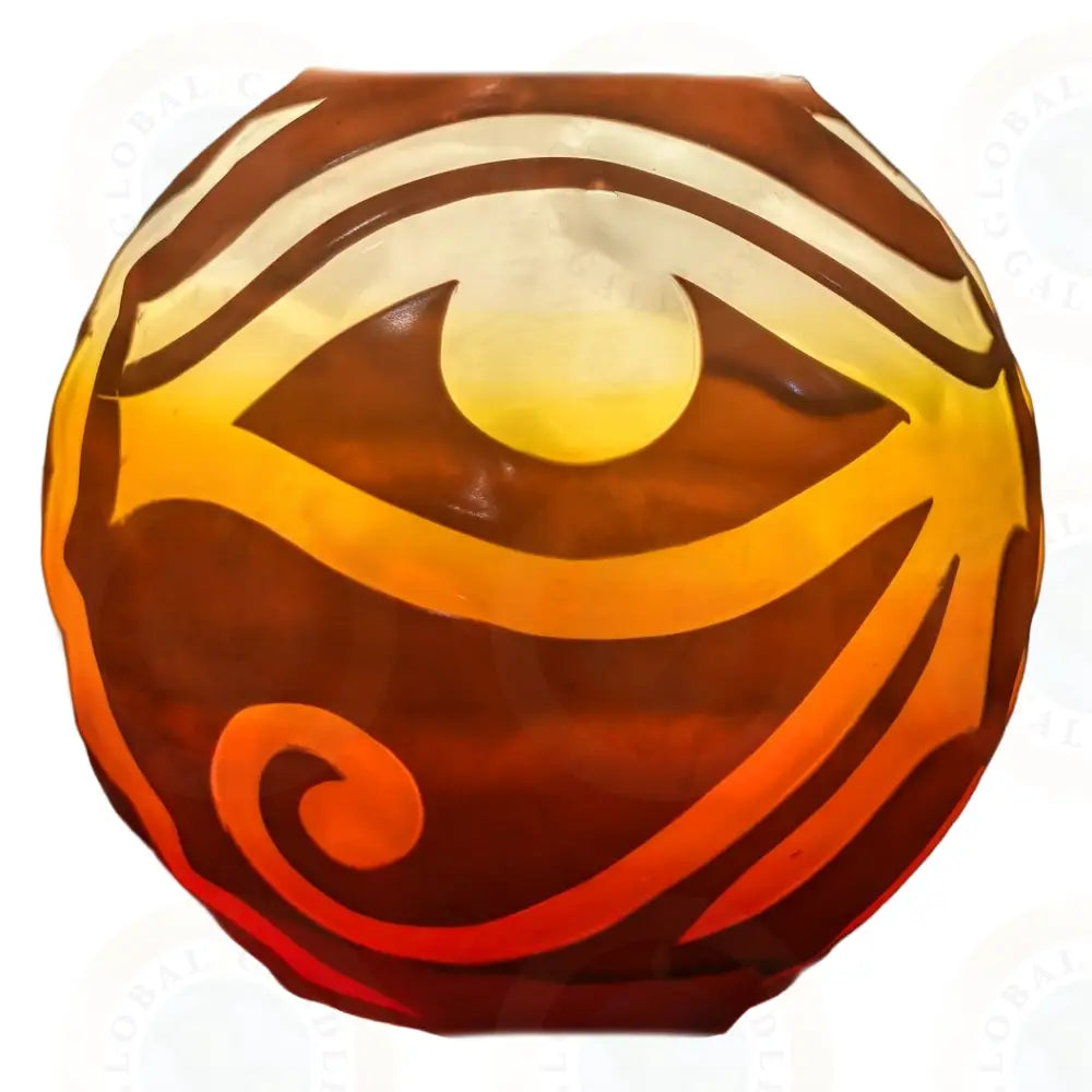 Eye of Ra with Ankh Yellow Orange & Brown