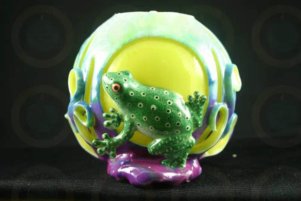 Frog in the Moon Purple and Green