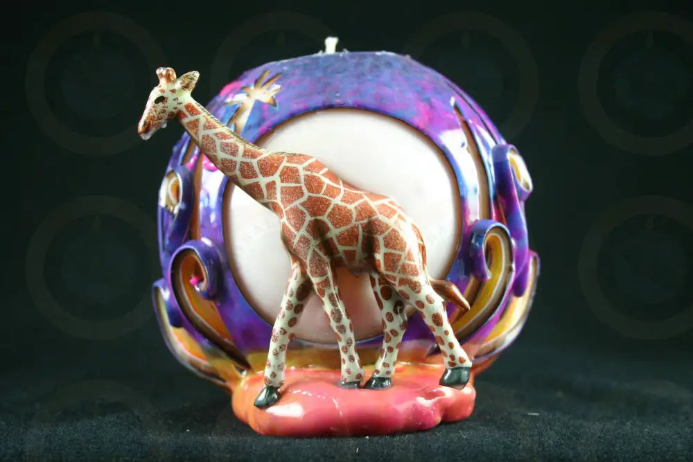 Giraffe on Purple Candle