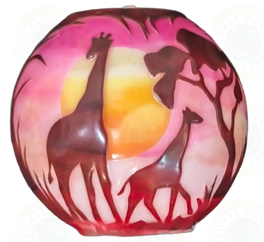 Giraffe Safari Pink Safari Sunset & Brown