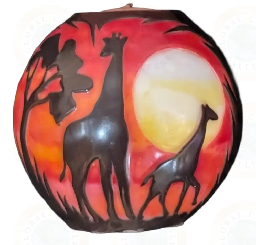 Giraffe Safari Red Safari Sunset & Black