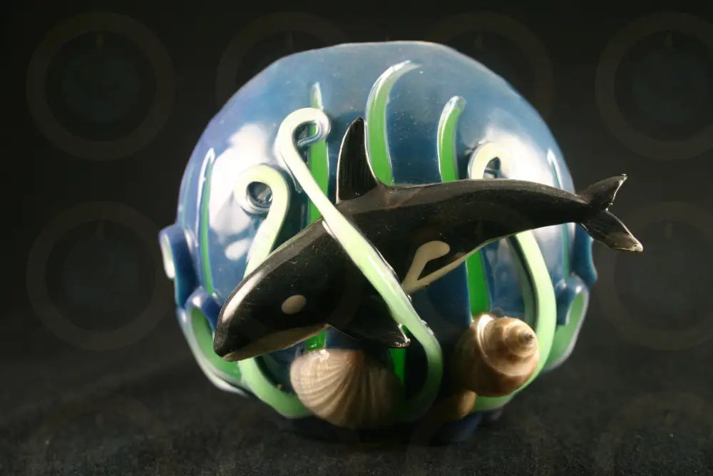 Orca in Dark Blue Sea Candle
