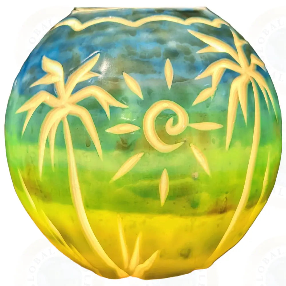 Palm Tree Blue Green & Yellow
