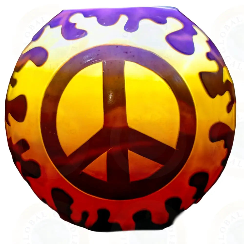 Peace Sign Splatter Purple & Yellow Orange