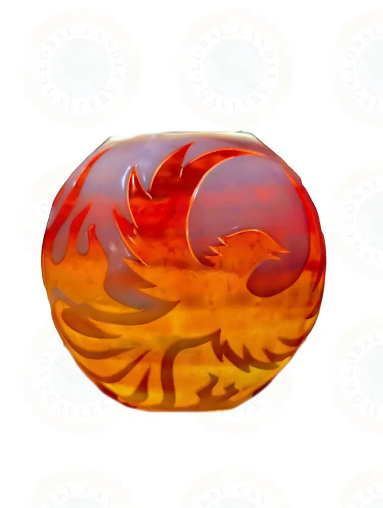 Phoenix Bird with Flames White & Red