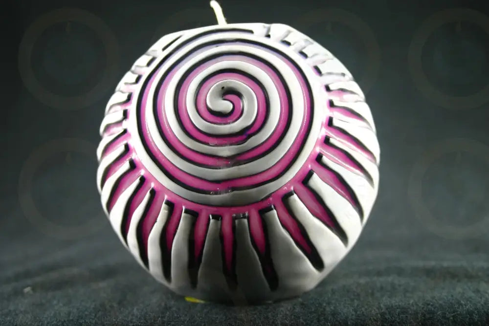 Pink Art Spiral Candle