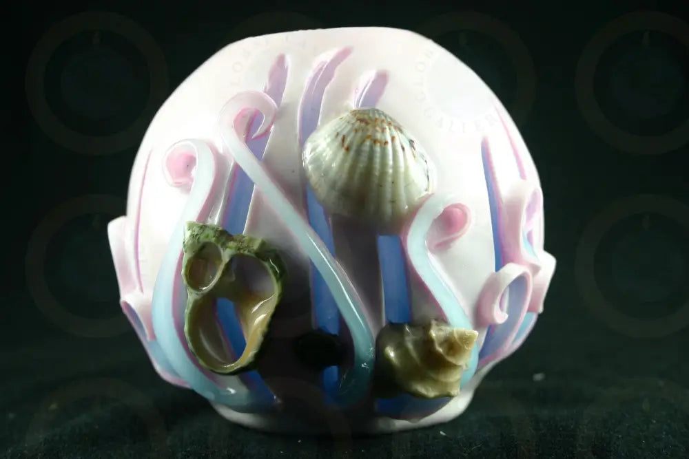 Pink Purple Shell Ball Beach Candle