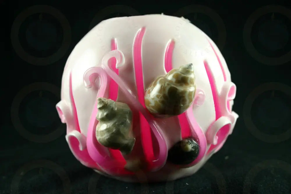 Pink Pink Shell Ball Candle
