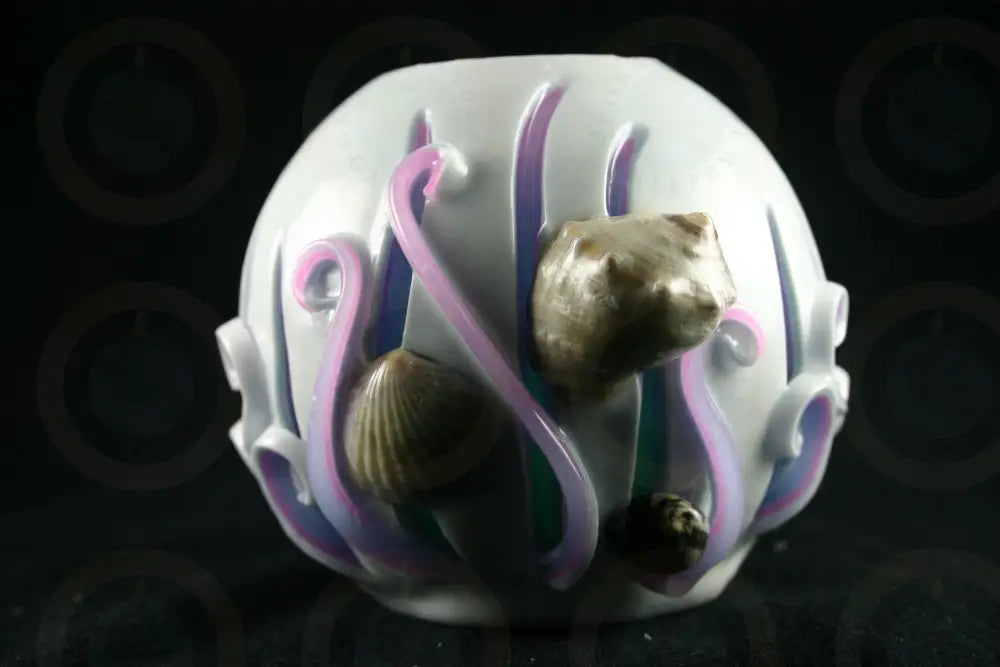 Purple Lilac Shell Ball Candle