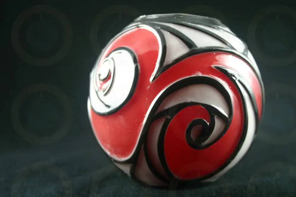 Red Swirl Art Candle