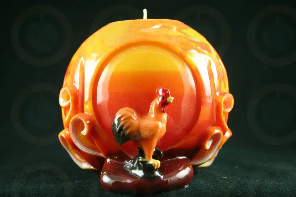 Rooster Sun Flat Candle