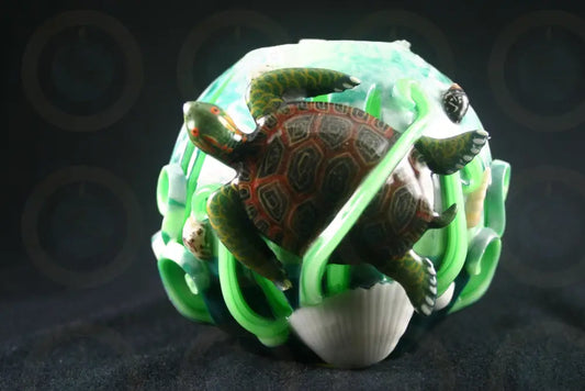 Sea Turtle Wrapped in Green Candle