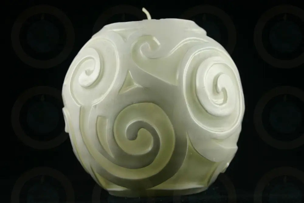 Swirl White Wash Art Candle