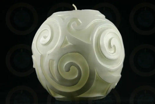 Swirl White Wash Art Candle