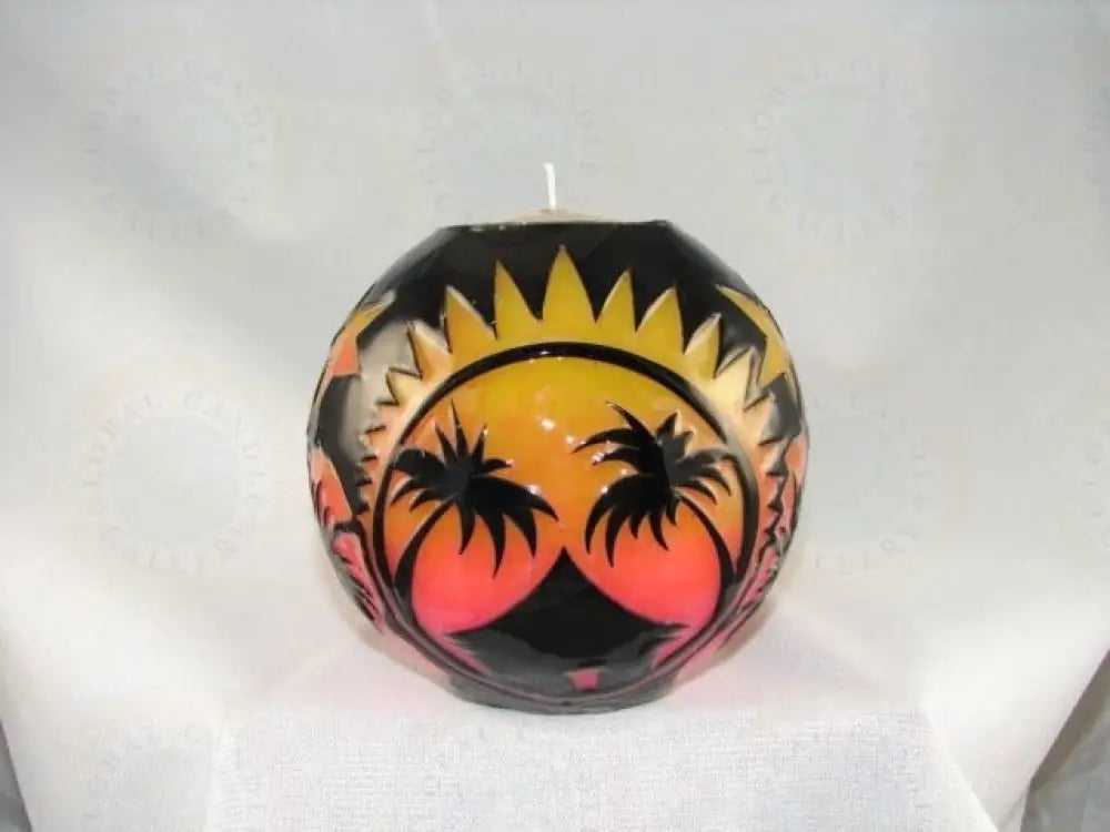 Tiki Palm Hut Sun Candle