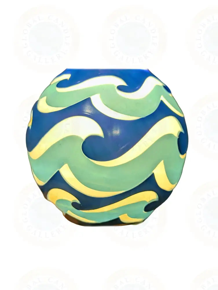 Wave Pattern Dark Blue Light Blue & White