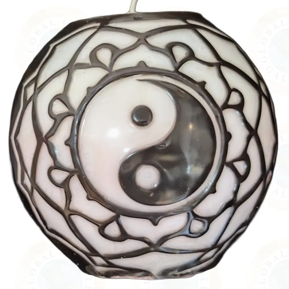 Yin Yang Mandala Black & White with Hidden Sunset colors