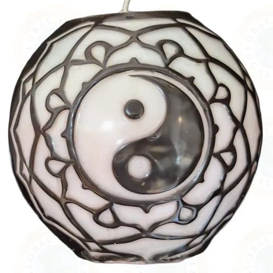 Yin Yang Mandala Black & White with Hidden Sunset colors